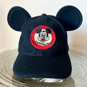 Disney Retro Inspired Black Mickey Mouse Clubhouse Adult Adjustable Cap & Ears